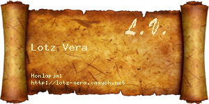 Lotz Vera névjegykártya